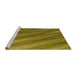 Sideview of Machine Washable Transitional Yellow Rug, wshpat2226yw