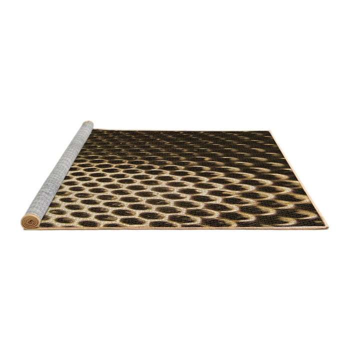 Sideview of Machine Washable Transitional Bronze Brown Rug, wshpat2227brn