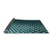 Thickness of Patterned Deep Teal Green Rug, pat2227lblu