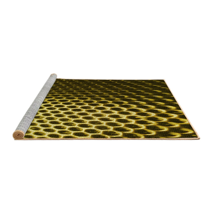 Sideview of Machine Washable Transitional Black Brown Rug, wshpat2227yw