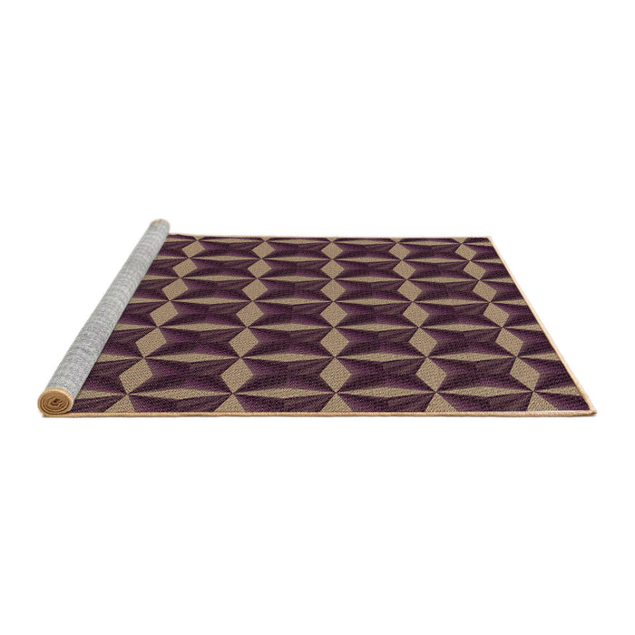 Sideview of Machine Washable Transitional Dark Almond Brown Rug, wshpat2228brn