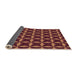 Thickness of Patterned Burgundy Red Rug, pat2228org