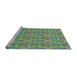 Sideview of Machine Washable Transitional Green Rug, wshpat2229lblu