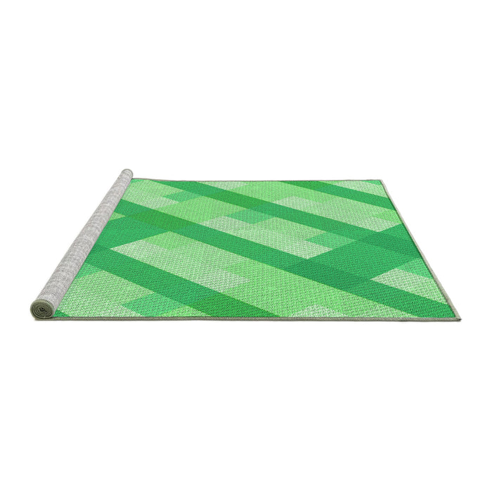 Sideview of Machine Washable Transitional Green Rug, wshpat223grn