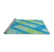 Sideview of Machine Washable Transitional Dark Turquoise Green Rug, wshpat223lblu