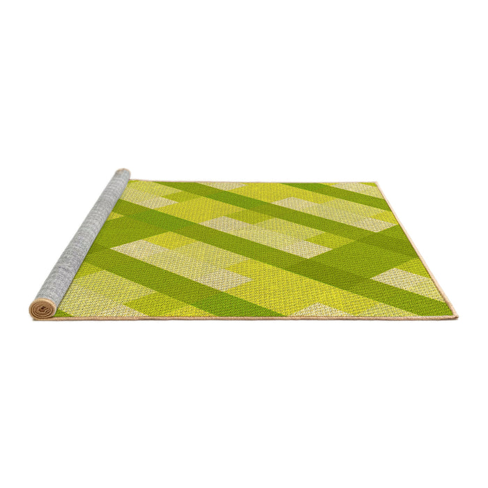 Sideview of Machine Washable Transitional Pistachio Green Rug, wshpat223yw