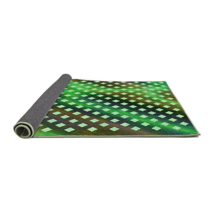 Thickness of Patterned Army Green Rug, pat2230grn