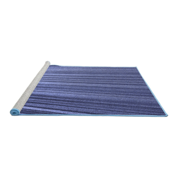 Sideview of Machine Washable Transitional Blue Rug, wshpat2231blu