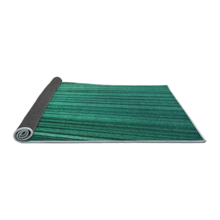 Thickness of Patterned Medium Teal Green Rug, pat2231lblu