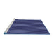 Sideview of Machine Washable Transitional Blue Rug, wshpat2232blu