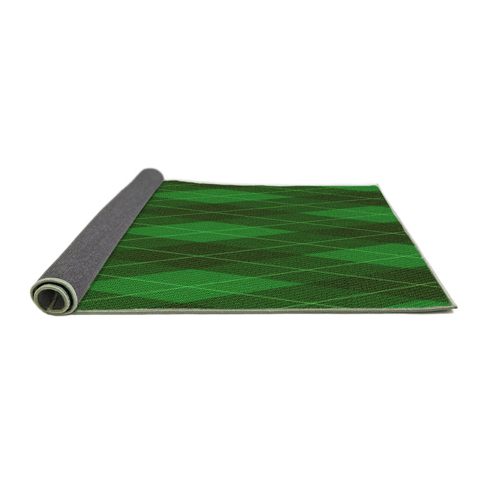Thickness of Patterned Deep Emerald Green Rug, pat2232grn