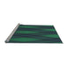 Sideview of Machine Washable Transitional Dark Slate Grey Green Rug, wshpat2232lblu