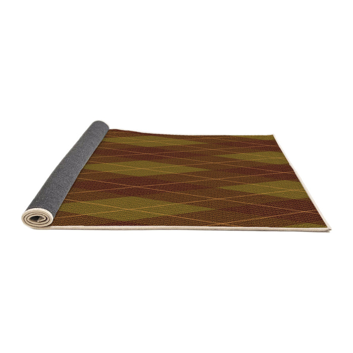 Thickness of Patterned Dark Bisque Brown Rug, pat2232org