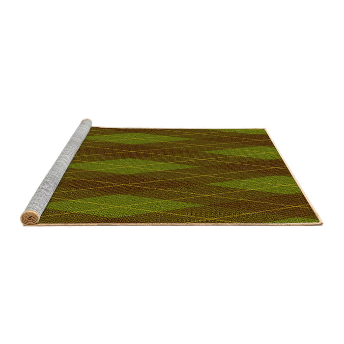 Sideview of Machine Washable Transitional Dark Yellow Green Rug, wshpat2232yw