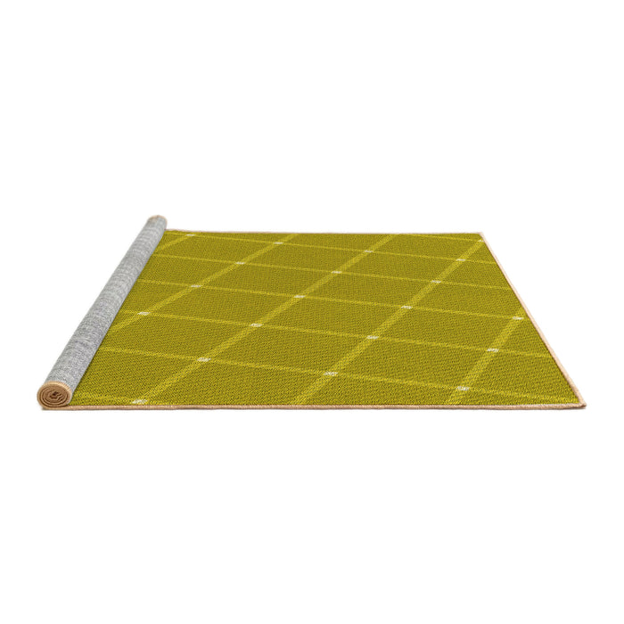 Sideview of Machine Washable Transitional Dark Golden Brown Rug, wshpat2233yw