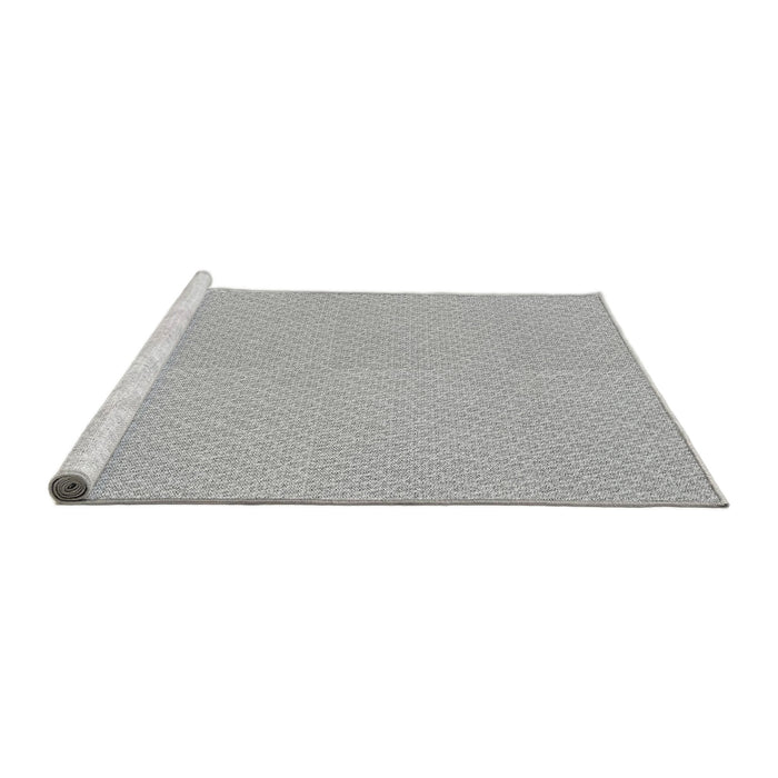 Sideview of Machine Washable Transitional Platinum Silver Gray Rug, wshpat2234gry