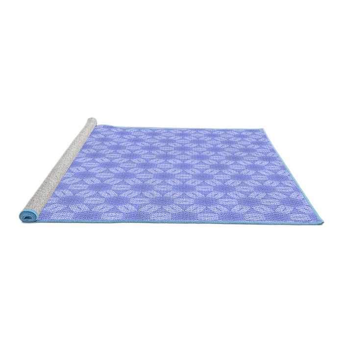 Sideview of Machine Washable Transitional Light Slate Blue Rug, wshpat2235blu