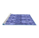 Sideview of Machine Washable Transitional Sky Blue Rug, wshpat2237blu