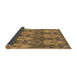 Thickness of Patterned Saddle Brown Rug, pat2237brn