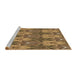 Sideview of Machine Washable Transitional Saddle Brown Rug, wshpat2237brn