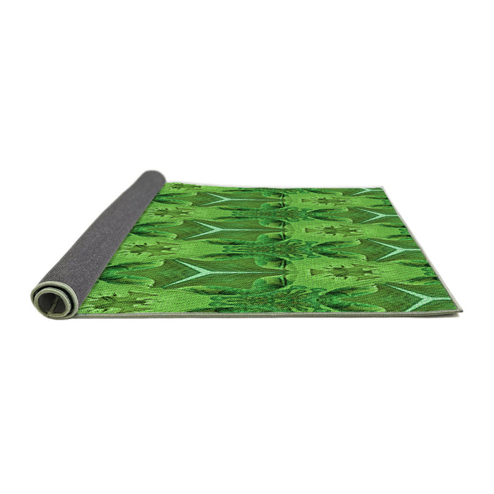 Thickness of Patterned Green Rug, pat2237grn