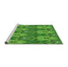 Sideview of Machine Washable Transitional Green Rug, wshpat2237grn