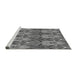 Sideview of Machine Washable Transitional Dark Gray Rug, wshpat2237gry