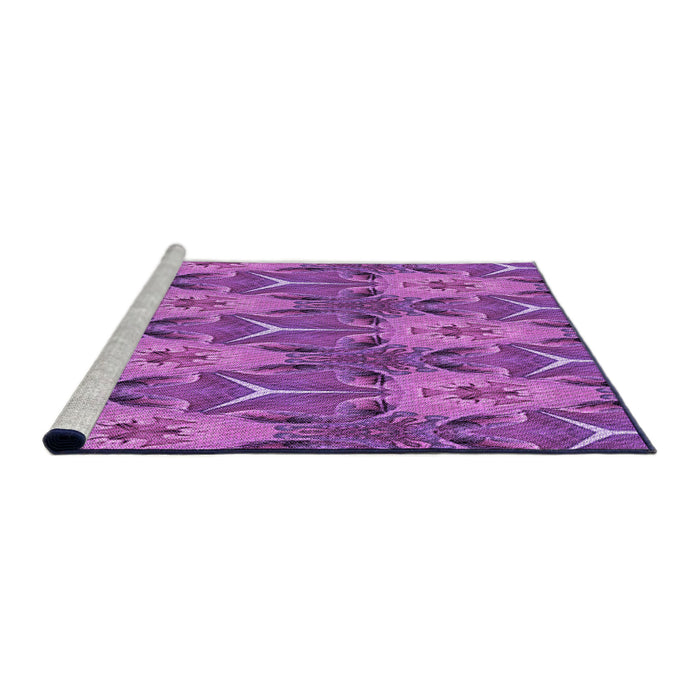 Sideview of Machine Washable Transitional Purple Rug, wshpat2237pur