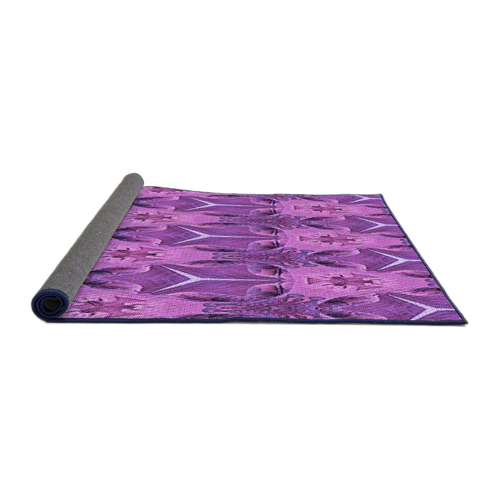 Thickness of Patterned Purple Rug, pat2237pur