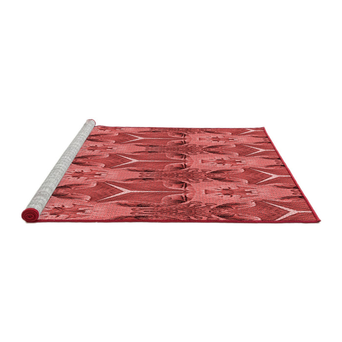 Sideview of Machine Washable Transitional Red Rug, wshpat2237rd