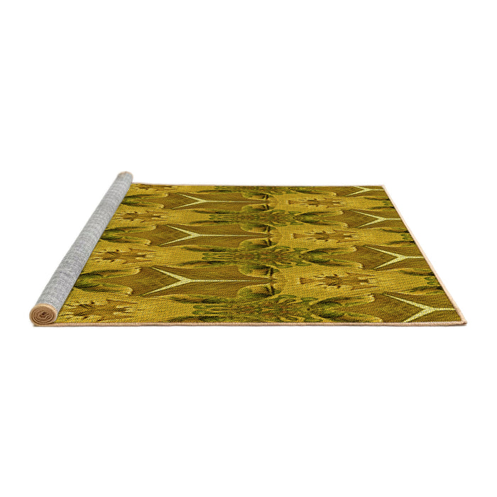 Sideview of Machine Washable Transitional Dark Bronze Brown Rug, wshpat2237yw