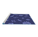 Sideview of Machine Washable Transitional Royal Blue Rug, wshpat2238blu