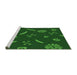 Sideview of Machine Washable Transitional Deep Emerald Green Rug, wshpat2238grn