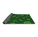 Thickness of Patterned Deep Emerald Green Rug, pat2238grn