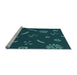 Sideview of Machine Washable Transitional Dark Cyan Green Rug, wshpat2238lblu