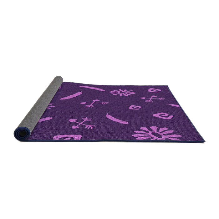 Thickness of Patterned Dark Orchid Purple Rug, pat2238pur