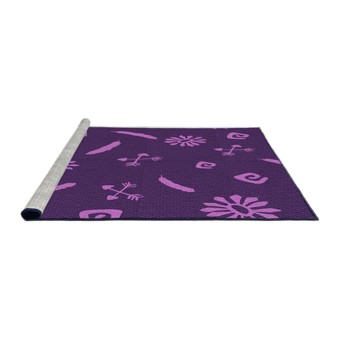 Sideview of Machine Washable Transitional Dark Orchid Purple Rug, wshpat2238pur