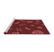 Sideview of Machine Washable Transitional Crimson Red Rug, wshpat2238rd