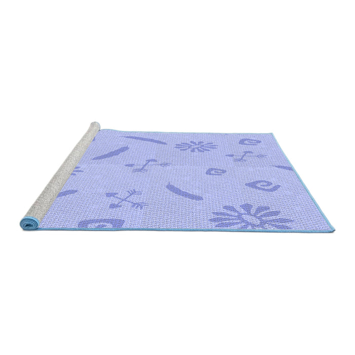 Sideview of Machine Washable Transitional Sky Blue Rug, wshpat2239blu