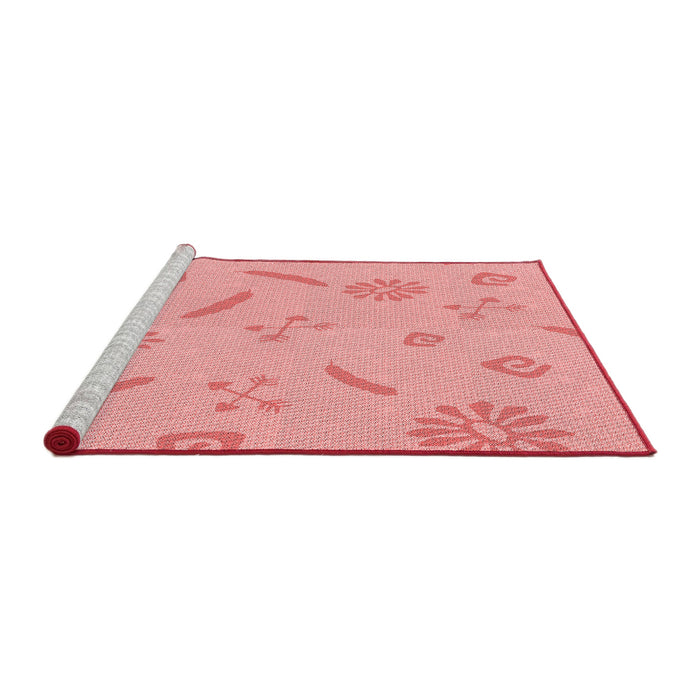 Sideview of Machine Washable Transitional Pastel Pink Rug, wshpat2239rd