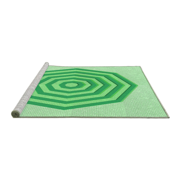 Sideview of Machine Washable Transitional Green Rug, wshpat224grn