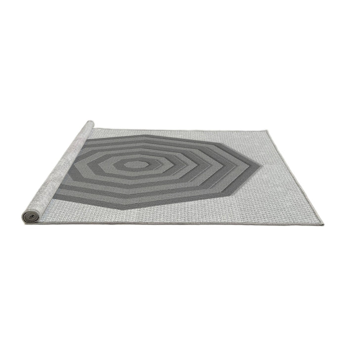 Sideview of Machine Washable Transitional Gray Rug, wshpat224gry