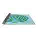 Thickness of Patterned Aquamarine Green Rug, pat224lblu