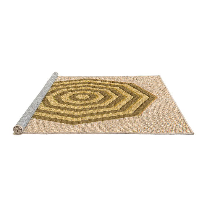 Sideview of Machine Washable Transitional Sun Yellow Rug, wshpat224org