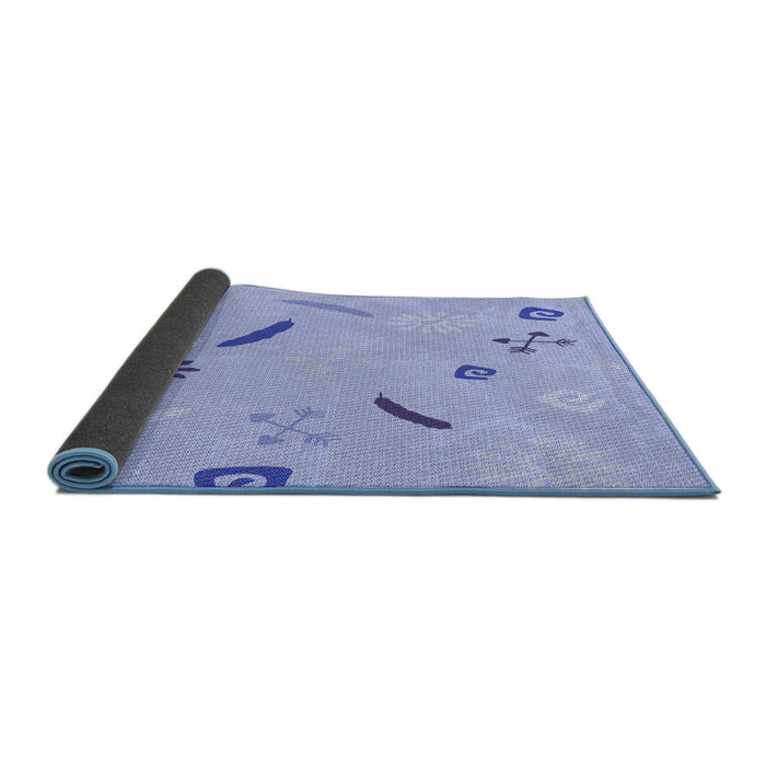 Thickness of Patterned Sky Blue Rug, pat2240blu
