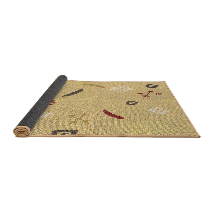 Thickness of Patterned Caramel Brown Rug, pat2240brn