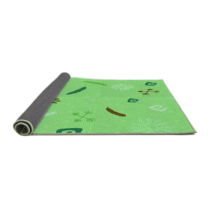 Thickness of Patterned Emerald Green Rug, pat2240grn