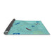 Thickness of Patterned Macaw Blue Green Rug, pat2240lblu