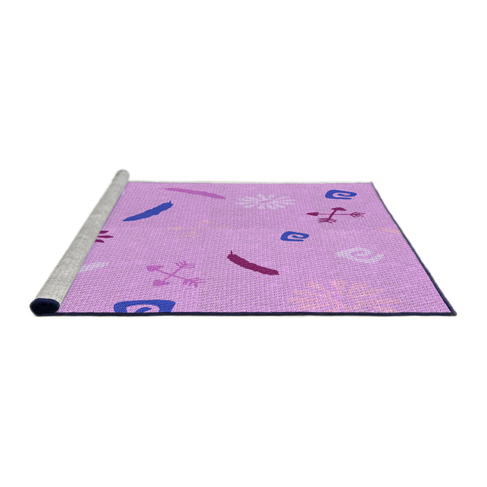 Sideview of Machine Washable Transitional Purple Rug, wshpat2240pur