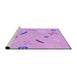 Sideview of Machine Washable Transitional Purple Rug, wshpat2240pur